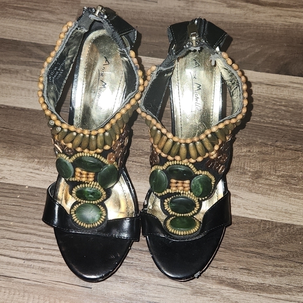 ANN Michelle  High Heels Stone/ Beaded Size 7